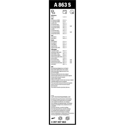 Склоочисник BOSCH Aerotwin безкаркасний комплект 600/450мм (3 397 007 863)