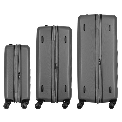 Набір валіз Wenger, Motion 3 в 1, (S,M,L), пластик, 4 колеса, сірий