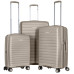 Набір валіз 2E, Aero, поліпропілен, (L+M+S), TSA, 4 колеса, EXP, сіро-коричневий