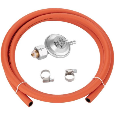 Комплект GOK підключення газового балону з вентилем Shell та KLF (редуктор 1шт, шланг 2м, хомут 2шт)