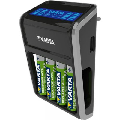 Зарядний пристрій VARTA LCD Plug Charger + Акумулятор NI-MH AA 2100 мАг, 4 шт.