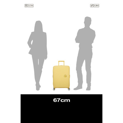 Валіза American Tourister, Soundbox, поліпропілен, середня, 67см, 71.5/81л, TSA, 4 колеса, EXP, пастельно-жовтий Валіза American Tourister, Soundbox, поліпропілен, середня, 67см, 71.5/81л, TSA, 4 колеса, EXP, пастельно-жовтий