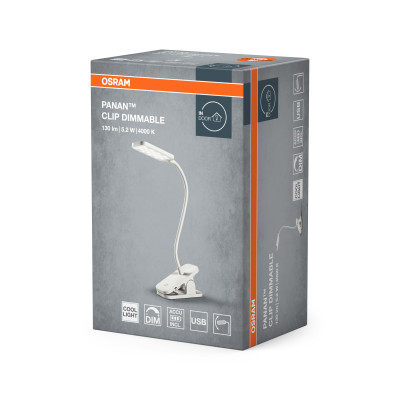 Лампа настільна з акумулятором OSRAM Panan Clip 5.2Вт 4000К 1000мАг USB-A білий