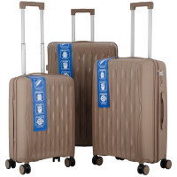 Набір валіз 2E, M7979, поліпропілен, (L+M+S), блискавка anti theft, 4 колеса, кодовий замок, хакі Набір валіз 2E, M7979, поліпропілен, (L+M+S), блискавка anti theft, 4 колеса, кодовий замок, хакі