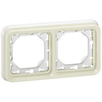 Супорт з рамкою для вбудованого монтажу Legrand Plexo, 2 пости, горизонтальна установка, білий Супорт з рамкою для вбудованого монтажу Legrand Plexo, 2 пости, горизонтальна установка, білий