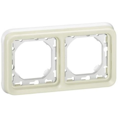 Супорт з рамкою для вбудованого монтажу Legrand Plexo, 2 пости, горизонтальна установка, білий Супорт з рамкою для вбудованого монтажу Legrand Plexo, 2 пости, горизонтальна установка, білий