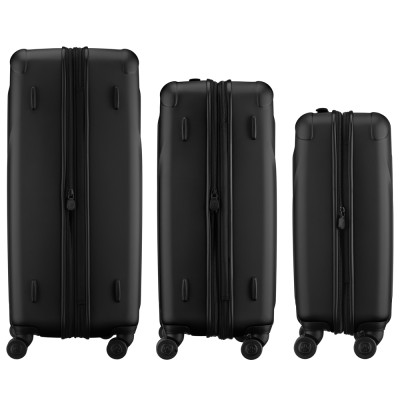 Набір валіз Wenger, Oryson 3 в 1, (S,M,L), пластик, 4 колеса, чорний