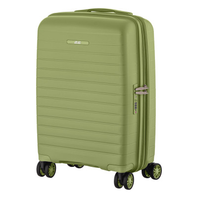 Валіза 2E, Aero, поліпропілен, мала, 35/44 л, TSA, 4 колеса, EXP, оливково-зелений