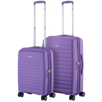 Набір валіз 2E, Aero, поліпропілен, (M+S), TSA, 4 колеса, EXP, лавандовий