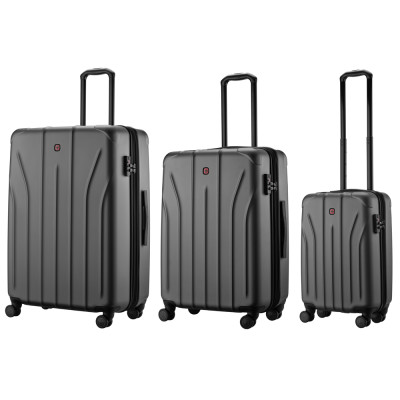 Набір валіз Wenger, Oryson 3 в 1, (S,M,L), пластик, 4 колеса, сірий