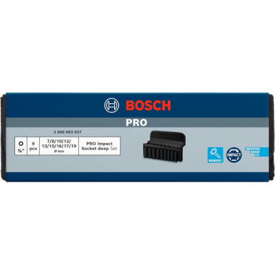 Набір ударних торцевих головок Bosch Professional Deep 3/8 Набір ударних торцевих головок Bosch Professional Deep 3/8