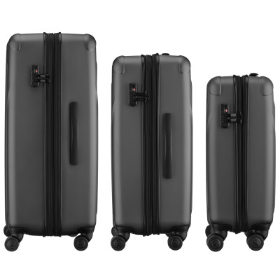 Набір валіз Wenger, Oryson 3 в 1, (S,M,L), пластик, 4 колеса, сірий