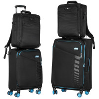 Набір валіз 2E, Trek, (M+S), TSA, 4 колеса, + 2 рюкзаки Cabin (2E-BPET-CABIN-BK), поліестр, чорний Набір валіз 2E, Trek, (M+S), TSA, 4 колеса, + 2 рюкзаки Cabin (2E-BPET-CABIN-BK), поліестр, чорний