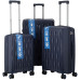 Набір валіз 2E, M7979, поліпропілен, (L+M+S), блискавка anti theft, 4 колеса, кодовий замок, темно-синій