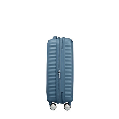 Валіза American Tourister, Soundbox, поліпропілен, мала, 55см, 35.5/41л, TSA, 4 колеса, EXP, сіро-синій Валіза American Tourister, Soundbox, поліпропілен, мала, 55см, 35.5/41л, TSA, 4 колеса, EXP, сіро-синій