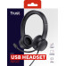Гарнітура Trust Ayda, USB-A, чорний Гарнітура Trust Ayda, USB-A, чорний