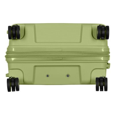 Набір валіз 2E, Aero, поліпропілен, (M+S), TSA, 4 колеса, EXP, оливково-зелений