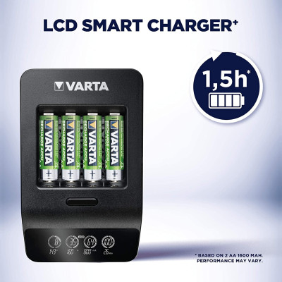 Зарядний пристрій Varta LCD Smart Plus Charger 4хNI MH AA2100 мА•год