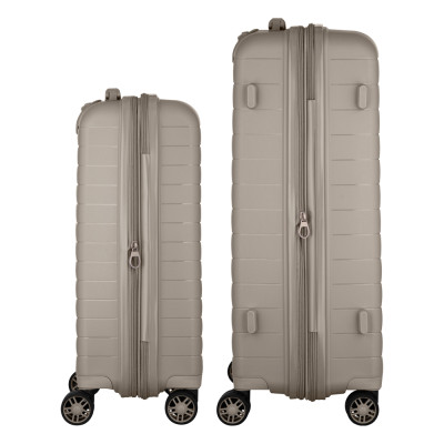 Набір валіз 2E, Aero, поліпропілен, (M+S), TSA, 4 колеса, EXP, сіро-коричневий Набір валіз 2E, Aero, поліпропілен, (M+S), TSA, 4 колеса, EXP, сіро-коричневий