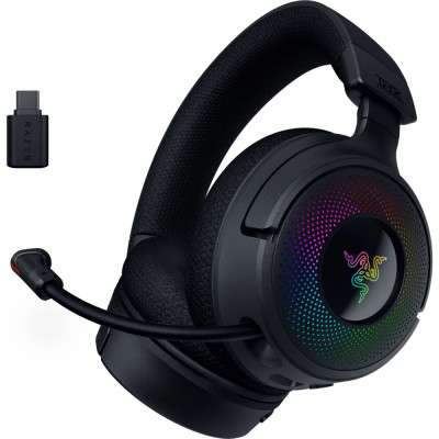 Гарнітура ігрова Razer Kraken V4, USB-A/WL/BT, RGB, чорний