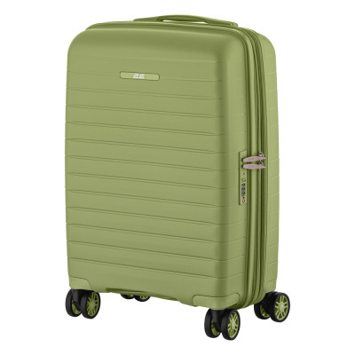 Набір валіз 2E, Aero, поліпропілен, (M+S), TSA, 4 колеса, EXP, оливково-зелений