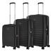 Набір валіз 2E, Aero, поліпропілен, (L+M+S), TSA, 4 колеса, EXP, чорний