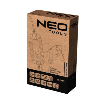Зарядний пристрій Neo Tools, 10А/160Вт, 3-200А·год, для STD/AGM/GEL/LiFePO4 Зарядний пристрій Neo Tools, 10А/160Вт, 3-200А·год, для STD/AGM/GEL/LiFePO4