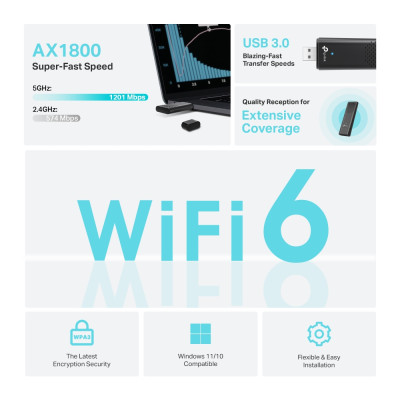 Адаптер WiFi TP-LINK Archer TX20U AX1800, USB