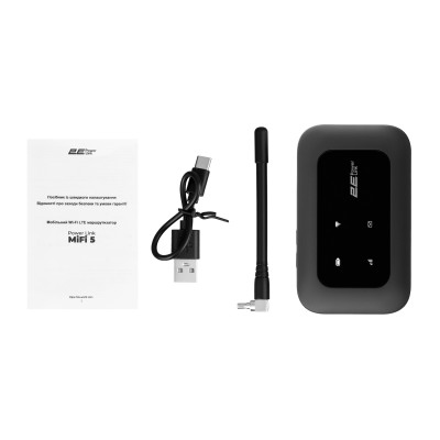 Мобільний маршрутизатор 2E PowerLink (MiFi-2 2025) N150, LTE, Wi-Fi4, 1xType-C, 1xCRC9, 3000мА•год чорний