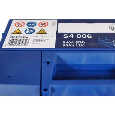 Акумулятор Bosch S4 12В 60А·год 540А L+ (0 092 S40 060)