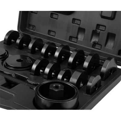 Набір інструментів для встановлення та зняття підшипників іВтулок Neo Tools, 22шт, 50-55-60-64-67-70-72-74-75-78-82-84-88мм кейс, 8.96кг Набір інструментів для встановлення та зняття підшипників іВтулок Neo Tools, 22шт, 50-55-60-64-67-70-72-74-75-78-82-84-88мм кейс, 8.96кг