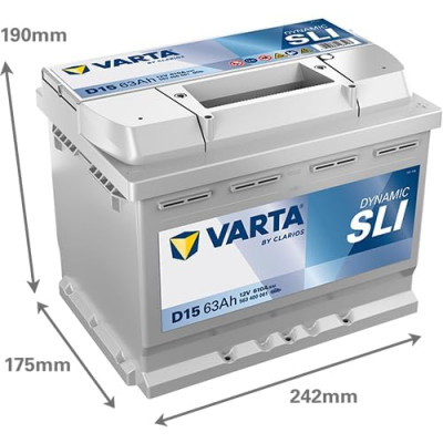 Акумулятор Varta Dynamic SLI 12В 63Аг 610А R+ (563400061)