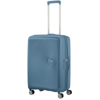 Валіза American Tourister, Soundbox, поліпропілен, середня, 67см, 71.5/81л, TSA, 4 колеса, EXP, сіро-синій Валіза American Tourister, Soundbox, поліпропілен, середня, 67см, 71.5/81л, TSA, 4 колеса, EXP, сіро-синій