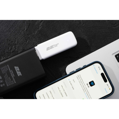 Мобільний маршрутизатор 2E PowerLink (MiFi-1 2024) LTE, Wi-Fi6, 1xUSB, 1xCRC9 білий Мобільний маршрутизатор 2E PowerLink (MiFi-1 2024) LTE, Wi-Fi6, 1xUSB, 1xCRC9 білий