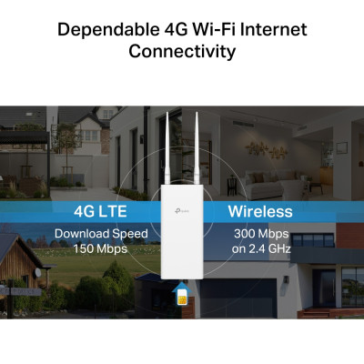 Маршрутизатор TP-LINK Archer MR402 outdoor N300 4G/LTE, 1xFE LAN/WAN, OUTDOOR