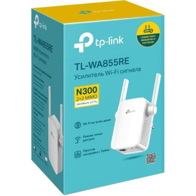 Розширювач покриття WiFi TP-LINK TL-WA855RE N300, 1хFE LAN