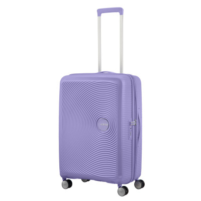 Валіза American Tourister, Soundbox, поліпропілен, середня, 67см, 71.5/81л, TSA, 4 колеса, EXP, лавандовий