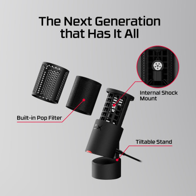 Мікрофон геймінговий HyperX SoloCast 2, Omni, USB-A, 2м, NGenuity, чорний Мікрофон геймінговий HyperX SoloCast 2, Omni, USB-A, 2м, NGenuity, чорний