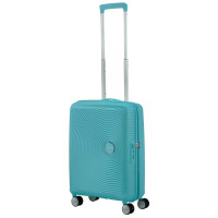 Валіза American Tourister, Soundbox, поліпропілен, мала, 55см, 35.5/41л, TSA, 4 колеса, EXP, бірюзовий