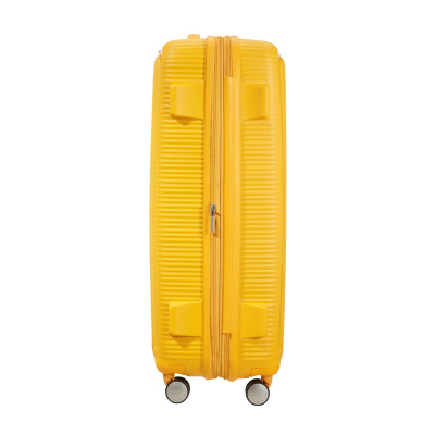 Валіза American Tourister, Soundbox, поліпропілен, велика, 77см,  97/110л, TSA, 4 колеса, EXP, жовтий