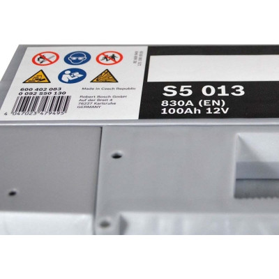 Акумулятор Bosch S4 12В 100А·год 830А R+ (0 092 S50 130)
