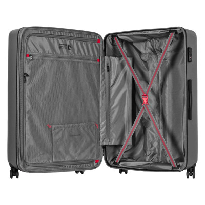 Валіза Wenger, Motion, полікарбонат, гігант, 81см, 135/157л, TSA, 4 колеса, сірий Валіза Wenger, Motion, полікарбонат, гігант, 81см, 135/157л, TSA, 4 колеса, сірий