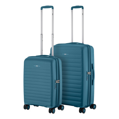 Набір валіз 2E, Aero, поліпропілен, (M+S), TSA, 4 колеса, EXP, синій