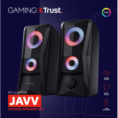 Акустична система Trust GXT 606 Javv 2.0, USB/AUX, RGB, чорний