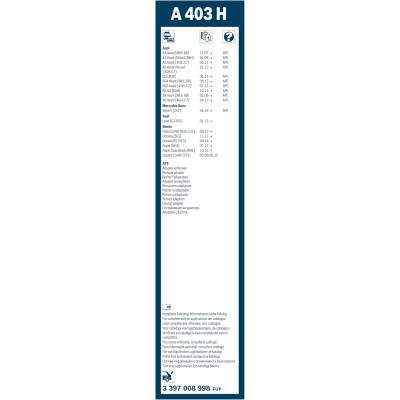 Склоочисник BOSCH Aerotwin Rear безкаркасний 400мм задній (3 397 008 998)