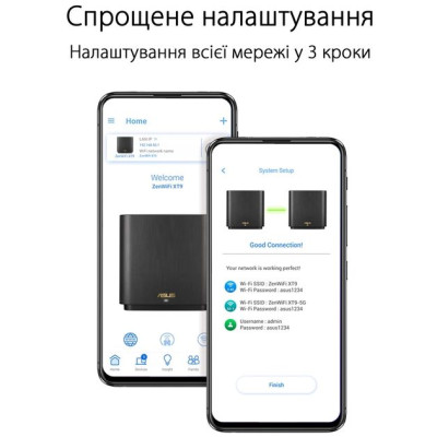 Система WiFi-Mesh ASUS ZenWiFi XT9 AX7800, 3xGE LAN, 1x2.5GE WAN, 1xUSB 3.2, 2 мод, білий Система WiFi-Mesh ASUS ZenWiFi XT9 AX7800, 3xGE LAN, 1x2.5GE WAN, 1xUSB 3.2, 2 мод, білий