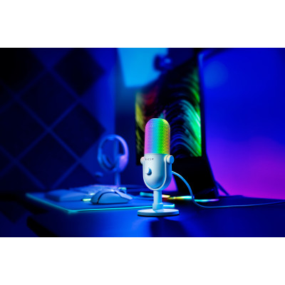 Мікрофон геймінговий Razer Seiren V3 Chroma, Uni, RGB, USB-A, 2м, білий Мікрофон геймінговий Razer Seiren V3 Chroma, Uni, RGB, USB-A, 2м, білий
