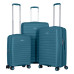 Набір валіз 2E, Aero, поліпропілен, (L+M+S), TSA, 4 колеса, EXP, синій