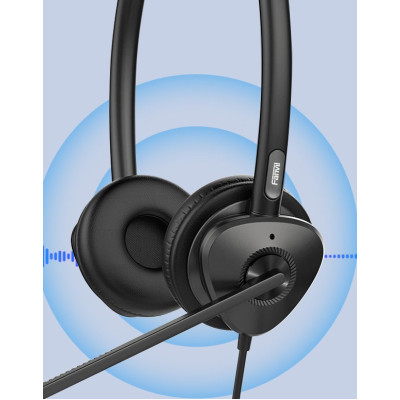 Гарнітура Dual Fanvil HT302, 1xRJ9, згинальний на 260° кронштейн стріли, технологія ENC та шумозаглушення