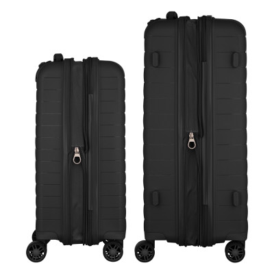 Набір валіз 2E, Aero, поліпропілен, (M+S), TSA, 4 колеса, EXP, чорний